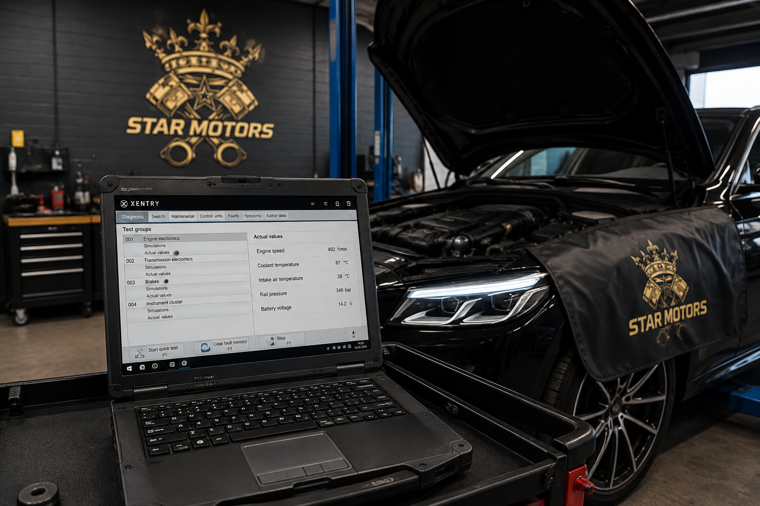 starmtotors diagnostika hooldus volkswagen bmw porche mercedes audi ostueelne auto kontroll